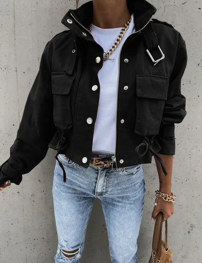 Cropped Motorcycle Jacket