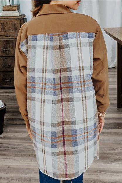 Patchwork plaid fall dress