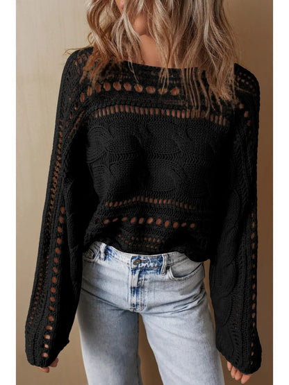 Cable Knit Cropped Sweater