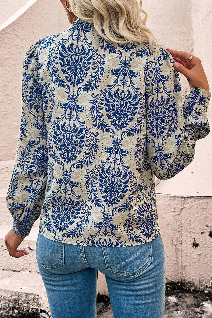 Boho Bishop sleeve buttonup shirt