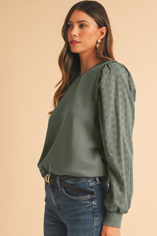 Embroidered Sleeve Sweatshirt