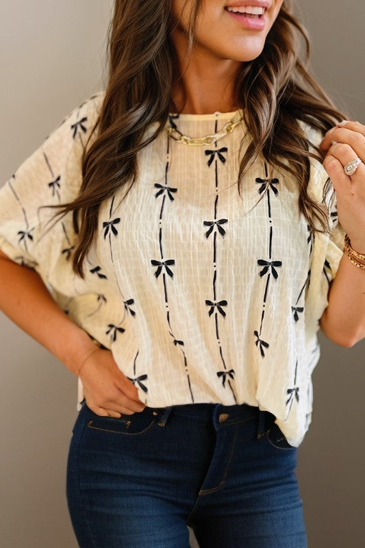 Bow Print Top